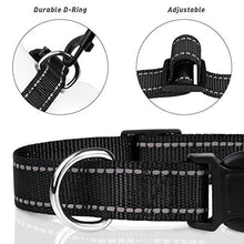 Load image into Gallery viewer, TagMe Reflective Nylon Dog Collars, Adjustable Classic Dog Collar with Quick Release Buckle for Small Dogs, Black, 2.0 cm Width
