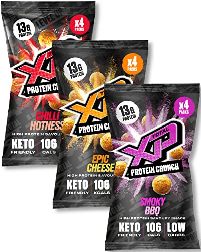 Total XP - 55% Protein - Great Keto Snack and Low Carb Snack - High Protein and Low Carb Crunch Variety Pack - Epic Snack