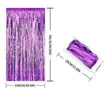 Load image into Gallery viewer, LZYMSZ 10 Pack Foil Curtains, Metallic Tinsel Foil Fringe Curtains, Wall Shimmer Backdrop Decorations for Wedding/Birthday/Party/Christmas/Halloween (Purple, 10PCS)
