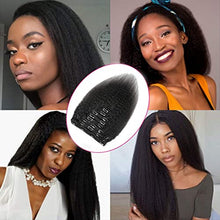 Load image into Gallery viewer, Kinky Straight Clip In Human Hair Extensions 10 inch/120g Coarse Yaki Natural Human Hair Clip Ins 8pcs/set for Black Women Natural Color (10 inch)
