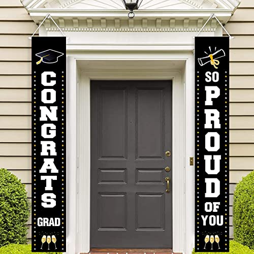 Graduation Porch Sign, We are So Proud You Banner, 2022 Graduation Party Door Banner, Congrats Grad Banner, Graduation Hanging Banner, Door Sign Graduation Banner for 2022 Graduation Decorations