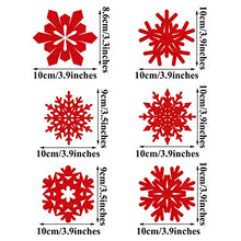 Load image into Gallery viewer, ADXCO 12 Pieces Christmas Coasters Red Christmas Cup Mats Snowflake Designs 6 Patterns Wine Tea Coffee Drinks Mats for Christmas Dinner Xmas Party Decoration
