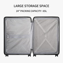Load image into Gallery viewer, LEVEL8 Suitcase Hand Luggage Suitcases Lightweight 100% PC Trolley Case Micro-Diamond Textured Design, Carry on Luggage with 8 Spinner Wheels,TSA Approved Hard Shell Suitcase (66cm, 65,Dark Grey)
