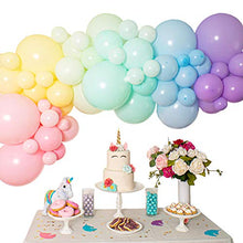 Load image into Gallery viewer, Pastel Balloon Garland Kit - Macaron Balloon Arch Kit for Parties - Small and Large Balloons, Gold Confetti, Mint, Pink Balloons, Balloon Pump, Balloon Tape etc - Latex Balloon Column
