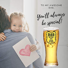 Load image into Gallery viewer, Onebttl Beer Glass for Dad, Dad Gifts for Father&#39;s Day/Birthday from Daughter/Son, 450 ml Pint Glass/Beer Mug&quot;No.1 Best Dad&quot;
