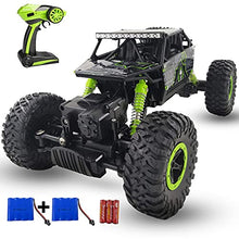 Load image into Gallery viewer, SZJJX RC Crawler Car Toy Gift for 6-12 Years Old Kids, 2.4Ghz 4WD Off-Road Remote Control Car Monster Truck Toy with 2 Batteries for Boys Girls-Green
