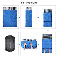 Load image into Gallery viewer, Double Sleeping Bag Cotton Flannel, Waterproof Outdoor Backing Sleeping Bag with 2 Pillow and Compression bag, Camping Envelope Sleeping Bag For Adults &amp; Kids - Camping Gear Equipment, Traveling
