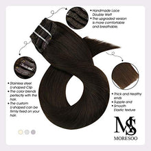 Load image into Gallery viewer, Dark Brown Hair Extensions Moresoo Human Hair Clip in Extensions 10 Inch Real Hair Extensions Natural Hair 70g/5pcs
