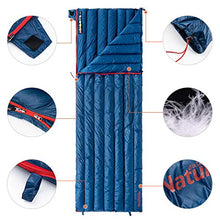 Load image into Gallery viewer, Naturehike Sleeping Bag Lightweight Compact 800 Fill Power Goose Down Sleeping Bag Portable Envelope Sleeping Bag for Outdoor Camping Hiking (Navy Blue-Winter)
