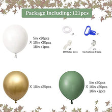 Load image into Gallery viewer, Sugoiti Retro Theme Balloons Garland Arch Kit Retro Green Golden White Colors Latex Balloon 121PCS for Baby&amp;Bridal Shower Birthday Party Wedding Engagement
