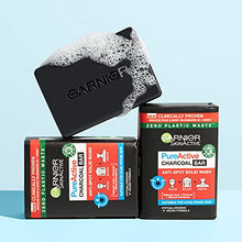 Load image into Gallery viewer, Garnier SkinActive Pure Active Charcoal Bar 100g, Anti-Spot &amp; Blackhead Solid Wash For Face, Body &amp; Neck With Charcoal and Salicylic Acid, Dermatologically Tested Soap Bar
