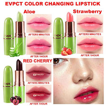 Load image into Gallery viewer, 3 Pcs Red Cherries Color Changing Lipstick,Aloe Vera Strawberry Long Lasting Lip Care Moisturizer Lip Balm Korean Magic Color Change Lip Gloss Lip Tint Stain Matte Makeup Jelly Crystal Lipstick Set for Women
