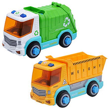 Load image into Gallery viewer, JOYIN Remote Control Take Apart Construction &amp; Garbage Truck with Built-in Lights and Sounds and Drill for Kids STEM Assembly Vehicle Toy City Collection Gift
