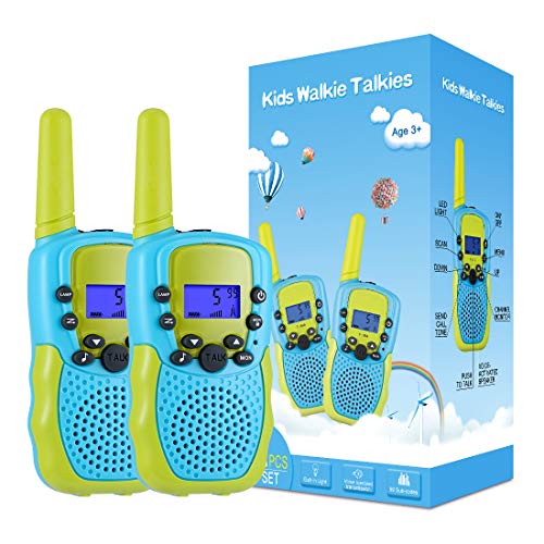 Kearui Toys for 3-12 Year Old Boys & Girls, Walkie Talkies for Kids 8 Channels 2 Way Radio Toy with Backlit LCD Flashlight, 3 Miles Range for Outside Adventures, Camping, Hiking