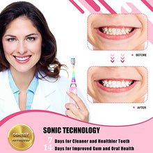 Load image into Gallery viewer, Kids Electric Toothbrush, Childrens Battery Tooth Brush with Timer Operated by Sonic Technology for Junior Boys and Girls (Pink)
