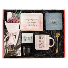 Load image into Gallery viewer, Gifts for Mom - Best Mother&#39;s Day Birthday Gift Set - Mom Gifts Set Includes Sterling Silver Necklace，Earrings, Pink Marble Jewelry Trays,Pink Marble Mug, Scented Candle and Flower
