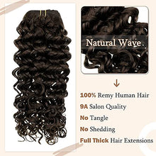 Load image into Gallery viewer, Easyouth Clip in Hair Extensions Real Human Hair Natural Wavy Clip in Extensions Curly Hair Darkest Brown Hair Extensions Clip in 22 Inch 100g 7Pcs
