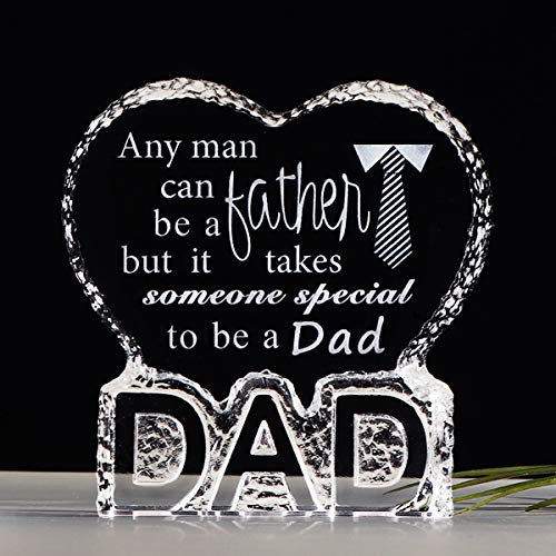 Crystal Birthday Gift for Dad, Father's Day Gifts from Daughter, Paperweight with DAD Letters