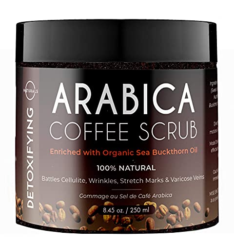 O Naturals Arabica Coffee Exfoliating Body Scrub Exfoliator - Anti Cellulite Dead Sea Salt Coffee Scrub For Face Body Legs & Foot Best Body Exfoliator & Cellulite Remover - Coffee Body Scrub