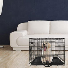 Load image into Gallery viewer, signzworld Puppy Dog Crate 2 Doors 24 inch with Removal Tray Folding Metal Pet Training Cage Animal Carrier Small
