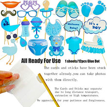 Load image into Gallery viewer, 58pcs Boy Baby Shower Decorations Boy Baby Shower Balloons Decorations Set Include Mummy to Be Sash, Baby Shower Photo Booth Props Balloons Banners Confetti for Baby Shower Favor (Blue)
