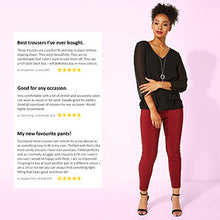Load image into Gallery viewer, Roman Originals Women Stretch Trousers Ladies High Waisted Pants Pull On Leggings Smart Slimming Elasticated Waist Work Office Fitted Tailored Tapered Regular &amp; Plus Sizes - Dark Grey - Size 16
