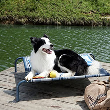 Load image into Gallery viewer, Lesure Raised Dog Bed Large - Elevated Cooling Dog Bed With Waterproof Mesh for Outdoor and Garden, Chew Resistant Portable Dog Cot for Travel and Camping, Grey, 109x89x20cm
