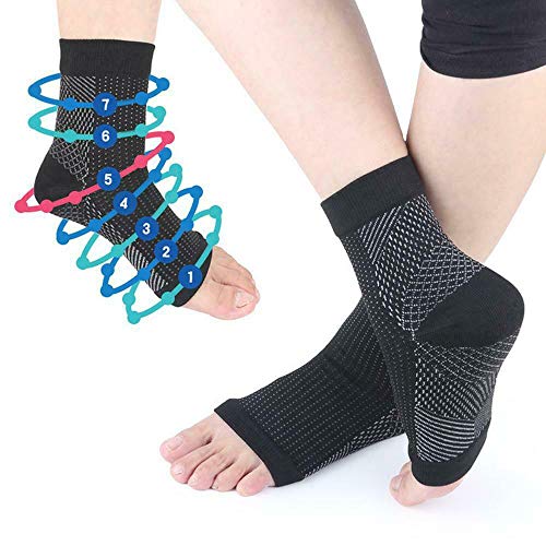 6 Pairs Dr Sock Soothers Socks Anti Fatigue Compression Foot Sleeve Support Brace Sock (L/XL)