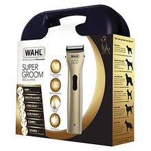 Load image into Gallery viewer, WAHL Dog Cat Clippers, Supergroom Premium Dog Cat Grooming Kit, For All Coat Types, Low Noise Cordless, Pets At Home, 100 Minutes Run Time, Precision Ground Blade
