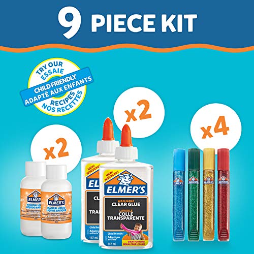 Elmer’s Glue Slime Starter Kit | with Clear PVA Glue, Glitter Glue Pen ...