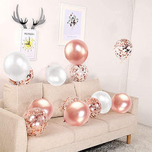 Load image into Gallery viewer, iZoeL Rose Gold Balloon Arch Garland Kit for Girl Woman Birthday Party Decoration with Tape Strips Tie Tools Flower Clips Latex Confetti Foil Star Balloon - Anniversary Celebration Supplies
