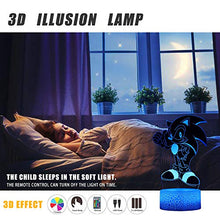 Load image into Gallery viewer, 3D Hedgehog Anime Night Light for Kids, 2 Patterns Hedgehog Toy 16 Color Changing with Remote Control,Birthday Gifts for Kids and Hedgehog Fans
