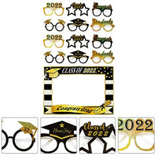 Load image into Gallery viewer, 13pcs 2022 Graduation Photo Booth Props Class of 2022 Photo Photo Booth Frame Novelty Eyeglasses 2022 Graduation Party Decoration
