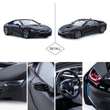 Load image into Gallery viewer, RASTAR BMW i8 Model Car, 1:14 BMW Remote Control Car, BMW i8 Toy for Kids, Open Doors by RC/Working Lights - Mattblack
