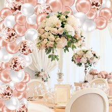 Load image into Gallery viewer, The Color Hub 132pcs Rose Gold Halloween, Christmas, New Year Balloon Arch and Garland Kit, Latex and Confetti Balloons with Strip, Dot Tape, Birthday, Baby Shower, Wedding, Party Decoration
