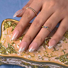 Load image into Gallery viewer, Sethexy Glossy Ballerina False Nail Meidum Glitter Bling Coffin Pink Fake Nails 24Pcs French Acrylic Art Press on Nail Tips for Women and Girls
