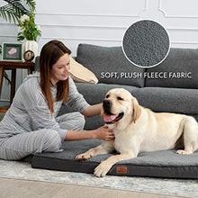 Load image into Gallery viewer, Bedsure Large Dog Bed Washable - Dog, Memory Foam Orthopedic Dog Mattress and Pillow Mat for Dog Crate with Removable Plush Sherpa Cover, Grey, 91.5x68.6x7.6cm
