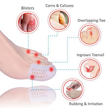 Load image into Gallery viewer, Toe Protectors, Big Toe Protector (10 PCS) Gel Toe Caps Protection, New Material, Breathable Toe Sleeves, Toe Cushion Tubes, Silicone Toe Covers, Relief Toe Friction Pain, Blister &amp; Corns &amp; Calluses.
