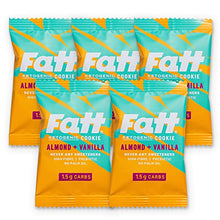 Load image into Gallery viewer, Fatt (Fattbar) Keto Butter Cookies (Almond &amp; Vanilla, 5-Pack) | New Name Same Cookie | 30g Each, 1.5g Carbs | Super Fats Natural Keto Snacks | Low Carb, High Fibre, Low Sugar, Sweetener Free
