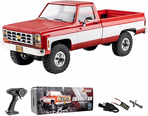 FMS 1:18 Chevrolet K10 RC Trucks RC Car Official Licensed Model Car 5km/h 4WD RC Crawler Hobby RC Cars RTR Remote Control Car with LED Lights Cruiser Vehicle 3-Ch 2.4GHz Transmitter for Adults