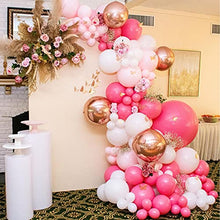 Load image into Gallery viewer, Retro Pink Balloon Arch Kit - 139pcs Red and Pink Latex Metallic Balloons Garland for Girl Birthday Baby Shower Party Decorations
