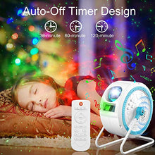 Load image into Gallery viewer, Star Projector, LIAOINTEC LED Galaxy Projector Light Built-in Bluetooth Music Player Night Light Projector, Can be Hung and rotated 360°,With remote control,for Kids Adults Room Home Decoration(White)
