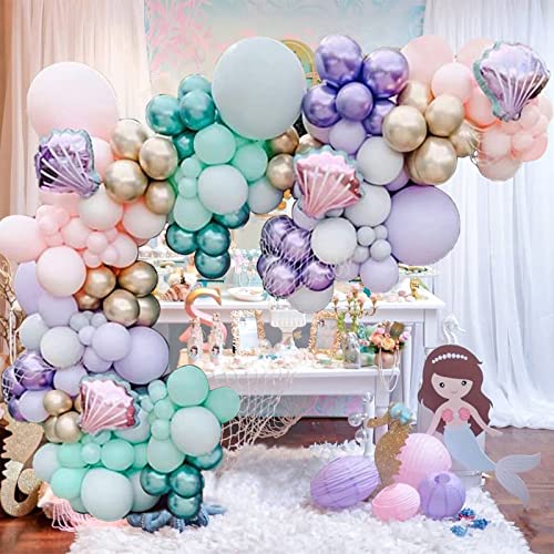 Balloon Arch Kit For Girls, Mermaid Theme Balloon Garland Kit Mermaid ...