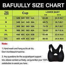 Load image into Gallery viewer, Bafully Women Post-Surgical Sports Support Bra Front Closure with Adjustable Straps Wirefree Racerback (Black, M)
