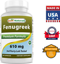 Load image into Gallery viewer, Best Naturals Fenugreek 610 mg 180 Capsules
