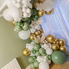 Load image into Gallery viewer, Sugoiti Retro Theme Balloons Garland Arch Kit Retro Green Golden White Colors Latex Balloon 121PCS for Baby&amp;Bridal Shower Birthday Party Wedding Engagement
