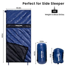 Load image into Gallery viewer, OMOVEE Goose Down Sleeping Bag, Ultra Light Waterproof Blanket Cozy and Warm, 3 Seasons for Adults Kids Boys Girls Great for Indoor&amp;Outdoor Camping, Traveling with Compression Bag- Blue
