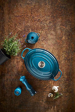 Load image into Gallery viewer, LE CREUSET Signature Enamelled Cast Iron Oval Casserole Dish With Lid, 31 cm, 6.3 Litre, Marseille Blue, 211783120
