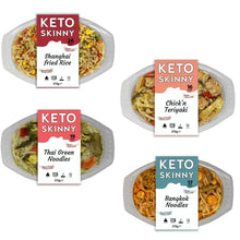 Load image into Gallery viewer, Keto Skinny Chilled Meal (Teriyaki Chick&#39;n, Bangkok, Thai Green ,Shanghai Fried Rice) 370g x 4 - Low-Calorie Gluten Free Sugar Free - High Protein Konjac Flour Keto Diet Ready to Eat Meals
