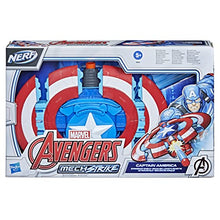 Load image into Gallery viewer, Avengers Hasbro Marvel Mech Strike Captain America Strikeshot Shield Role Play Toy, With 3 NERF Darts, Age 5 And Up
